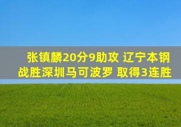 张镇麟20分9助攻 辽宁本钢战胜深圳马可波罗 取得3连胜
